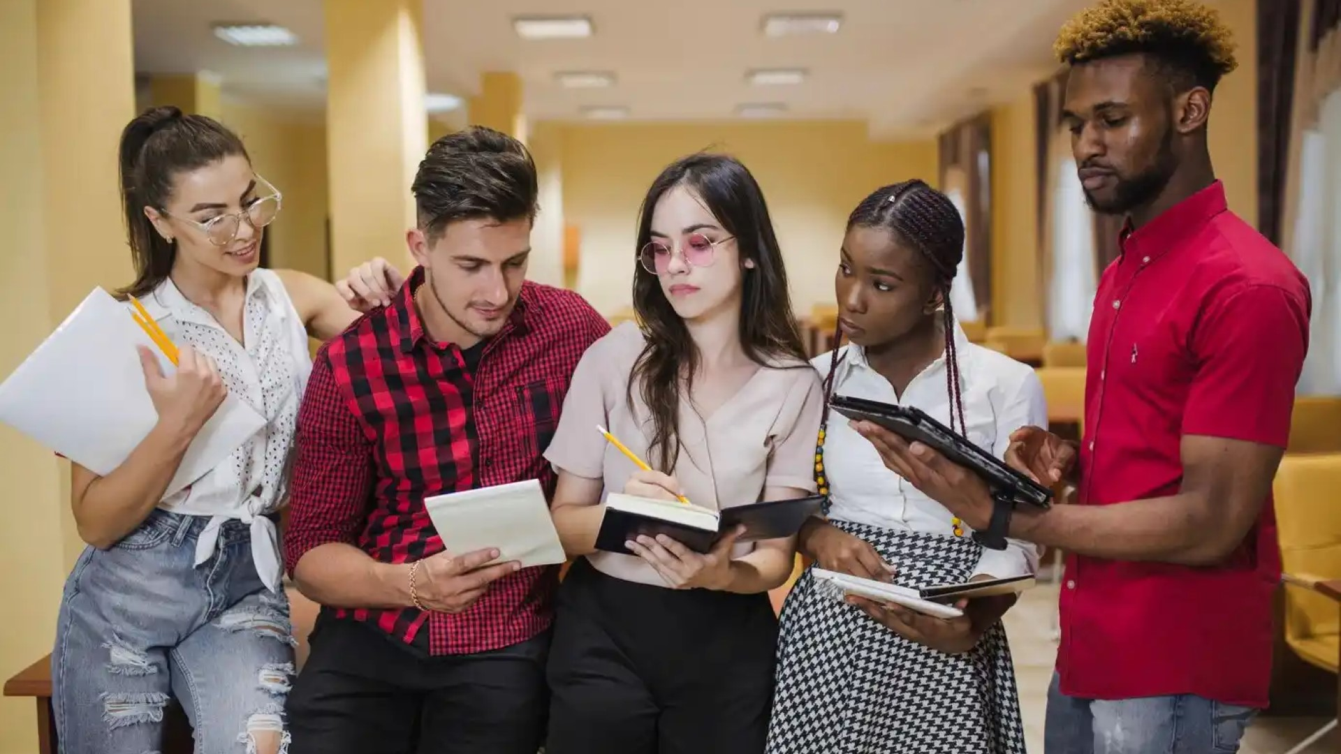 friends taking notes