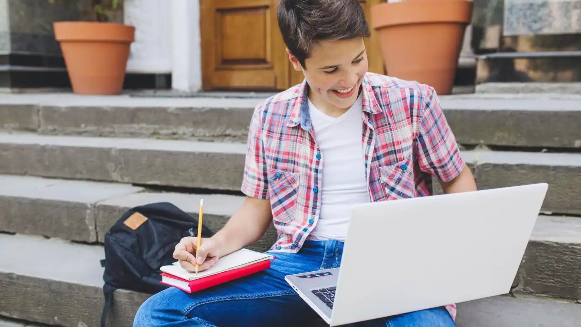 student doing assignment