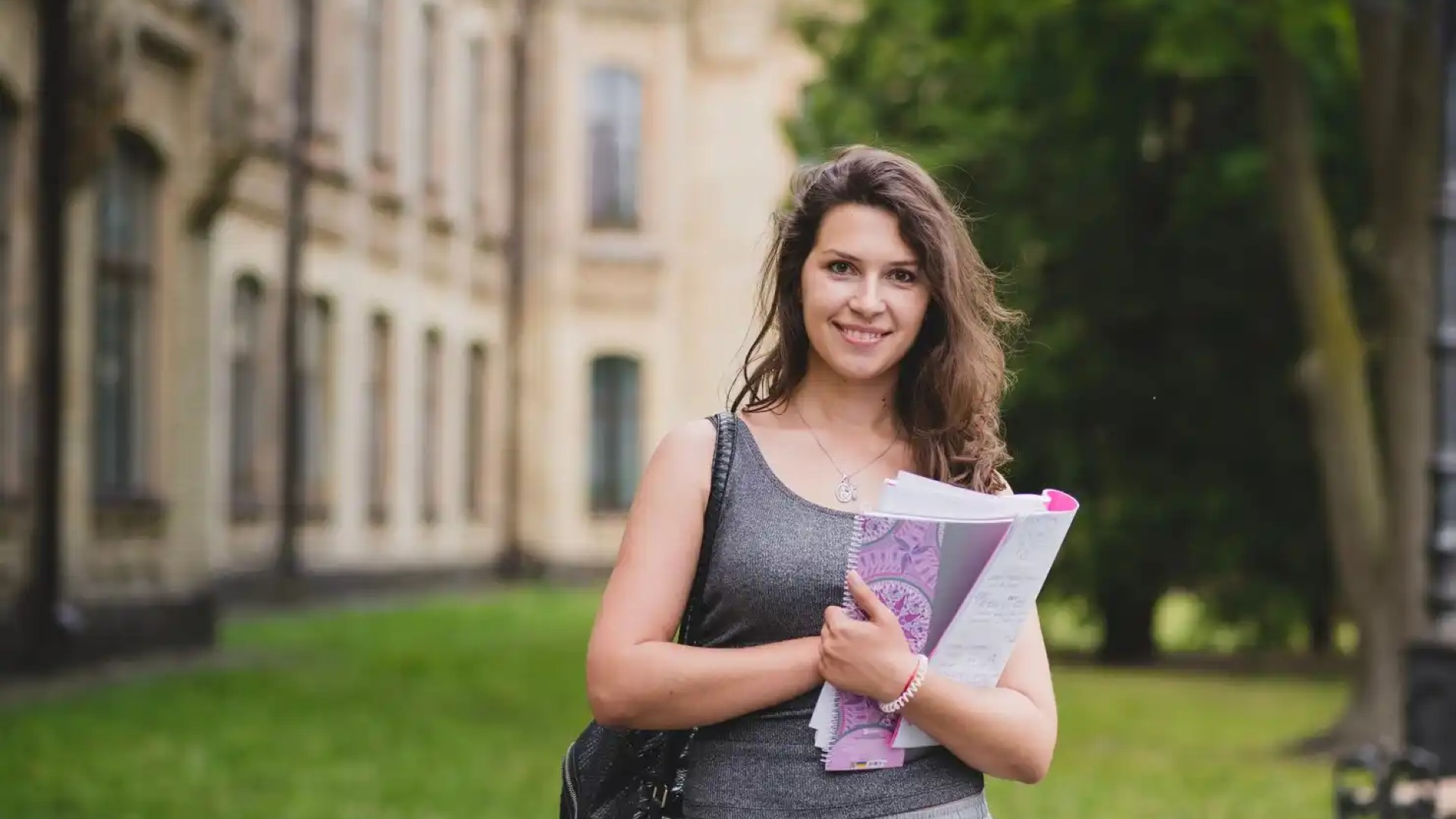 student on university campus